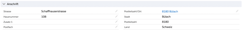 salesforce anschrift